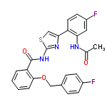 InChI=1/C25H19F2N3O3S/c1-15(31)28-21-12-18(27)10-11-19(21)22-14-34-25(29-22)30-24(32)20-4-2-3-5-23(20)33-13-16-6-8-17(26)9-7-16/h2-12,14H,13H2,1H3,(H,28,31)(H,29,30,32)