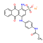 InChI=1/C23H19N3O6S.Na/c1-2-18(27)26-13-9-7-12(8-10-13)25-16-11-17(33(30,31)32)21(24)20-19(16)22(28)14-5-3-4-6-15(14)23(20)29;/h3-11,25H,2,24H2,1H3,(H,26,27)(H,30,31,32);/q;+1/p-1