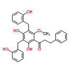 InChI=1/C30H28O6/c1-36-30-23(18-21-12-6-8-14-25(21)32)28(34)22(17-20-11-5-7-13-24(20)31)29(35)27(30)26(33)16-15-19-9-3-2-4-10-19/h2-14,31-32,34-35H,15-18H2,1H3