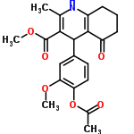 InChI=1/C21H23NO6/c1-11-18(21(25)27-4)19(20-14(22-11)6-5-7-15(20)24)13-8-9-16(28-12(2)23)17(10-13)26-3/h8-10,19,22H,5-7H2,1-4H3