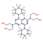 InChI=1/C24H40N8O4/c33-15-11-31(12-16-34)23-26-20-19(21(27-23)29-7-3-1-4-8-29)25-24(32(13-17-35)14-18-36)28-22(20)30-9-5-2-6-10-30/h33-36H,1-18H2/i1D2,2D2,3D2,4D2,5D2,6D2,7D2,8D2,9D2,10D2