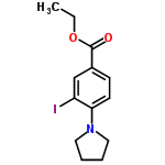 InChI=1/C13H16INO2/c1-2-17-13(16)10-5-6-12(11(14)9-10)15-7-3-4-8-15/h5-6,9H,2-4,7-8H2,1H3