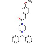 InChI=1/C26H28N2O2/c1-30-24-14-12-21(13-15-24)20-25(29)27-16-18-28(19-17-27)26(22-8-4-2-5-9-22)23-10-6-3-7-11-23/h2-15,26H,16-20H2,1H3