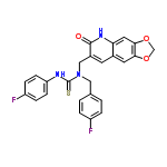 InChI=1/C25H19F2N3O3S/c26-18-3-1-15(2-4-18)12-30(25(34)28-20-7-5-19(27)6-8-20)13-17-9-16-10-22-23(33-14-32-22)11-21(16)29-24(17)31/h1-11H,12-14H2,(H,28,34)(H,29,31)