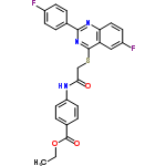 InChI=1/C25H19F2N3O3S/c1-2-33-25(32)16-5-10-19(11-6-16)28-22(31)14-34-24-20-13-18(27)9-12-21(20)29-23(30-24)15-3-7-17(26)8-4-15/h3-13H,2,14H2,1H3,(H,28,31)