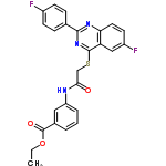 InChI=1/C25H19F2N3O3S/c1-2-33-25(32)16-4-3-5-19(12-16)28-22(31)14-34-24-20-13-18(27)10-11-21(20)29-23(30-24)15-6-8-17(26)9-7-15/h3-13H,2,14H2,1H3,(H,28,31)