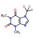 InChI=1/C8H10N4O2/c1-10-4-9-6-5(10)7(13)12(3)8(14)11(6)2/h4H,1-3H3/i1D3