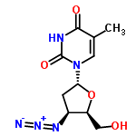 InChI=1/C10H13N5O4/c1-5-3-15(10(18)12-9(5)17)8-2-6(13-14-11)7(4-16)19-8/h3,6-8,16H,2,4H2,1H3,(H,12,17,18)/t6-,7-,8+/m0/s1