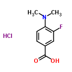 InChI=1/C9H10FNO2.ClH/c1-11(2)8-4-3-6(9(12)13)5-7(8)10;/h3-5H,1-2H3,(H,12,13);1H