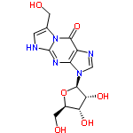 InChI=1/C13H15N5O6/c19-2-5-1-14-13-16-10-7(11(23)18(5)13)15-4-17(10)12-9(22)8(21)6(3-20)24-12/h1,4,6,8-9,12,19-22H,2-3H2,(H,14,16)/t6-,8-,9-,12-/m1/s1