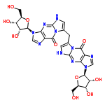 InChI=1/C25H26N10O10/c36-4-10-14(38)16(40)22(44-10)32-6-28-12-18(32)30-24-26-2-8(34(24)20(12)42)1-9-3-27-25-31-19-13(21(43)35(9)25)29-7-33(19)23-17(41)15(39)11(5-37)45-23/h2-3,6-7,10-11,14-17,22-23,36-41H,1,4-5H2,(H,26,30)(H,27,31)/t10-,11-,14-,15-,16-,17-,22-,23-/m1/s1