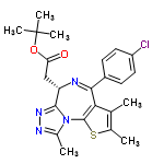 InChI=1/C23H25ClN4O2S/c1-12-13(2)31-22-19(12)20(15-7-9-16(24)10-8-15)25-17(11-18(29)30-23(4,5)6)21-27-26-14(3)28(21)22/h7-10,17H,11H2,1-6H3/t17-/m0/s1