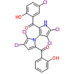 InChI=1/C22H11Cl5N2O4/c23-9-5-6-15(31)11(7-9)20(33)17-18(16(25)21(26)28-17)29-13(8-12(24)22(29)27)19(32)10-3-1-2-4-14(10)30/h1-8,28,30-31H