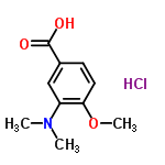 InChI=1/C10H13NO3.ClH/c1-11(2)8-6-7(10(12)13)4-5-9(8)14-3;/h4-6H,1-3H3,(H,12,13);1H