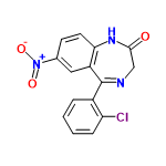 InChI=1/C15H10ClN3O3/c16-12-4-2-1-3-10(12)15-11-7-9(19(21)22)5-6-13(11)18-14(20)8-17-15/h1-7H,8H2,(H,18,20)