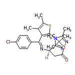 InChI=1/C23H25ClN4O2S/c1-12-13(2)31-22-19(12)20(15-7-9-16(24)10-8-15)25-17(11-18(29)30-23(4,5)6)21-27-26-14(3)28(21)22/h7-10,17H,11H2,1-6H3/t17-/m1/s1