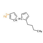 InChI=1/C9H13.C5H5.Fe/c1-2-3-6-9-7-4-5-8-9;1-2-4-5-3-1;/h4-5,7-8H,2-3,6H2,1H3;1-5H;/q2*-1;+2