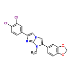 InChI=1/C19H13Cl2N3O2/c1-23-16(12-3-5-17-18(7-12)26-10-25-17)9-24-8-15(22-19(23)24)11-2-4-13(20)14(21)6-11/h2-9H,10H2,1H3