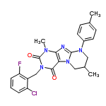 InChI=1/C24H23ClFN5O2/c1-14-7-9-16(10-8-14)29-11-15(2)12-30-20-21(27-23(29)30)28(3)24(33)31(22(20)32)13-17-18(25)5-4-6-19(17)26/h4-10,15H,11-13H2,1-3H3