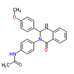 InChI=1/C23H21N3O3/c1-15(27)24-17-9-11-18(12-10-17)26-22(16-7-13-19(29-2)14-8-16)25-21-6-4-3-5-20(21)23(26)28/h3-14,22,25H,1-2H3,(H,24,27)