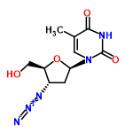 InChI=1/C10H13N5O4/c1-5-3-15(10(18)12-9(5)17)8-2-6(13-14-11)7(4-16)19-8/h3,6-8,16H,2,4H2,1H3,(H,12,17,18)/t6-,7+,8+/m0/s1