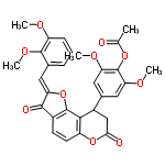 InChI=1/C30H26O10/c1-15(31)38-30-23(35-3)12-17(13-24(30)36-4)19-14-25(32)39-20-10-9-18-27(33)22(40-29(18)26(19)20)11-16-7-6-8-21(34-2)28(16)37-5/h6-13,19H,14H2,1-5H3/b22-11-