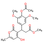 InChI=1/C20H22O9/c1-10-6-14(22)18(20(24)28-10)13(9-17(23)27-5)12-7-15(25-3)19(29-11(2)21)16(8-12)26-4/h6-8,13,22H,9H2,1-5H3