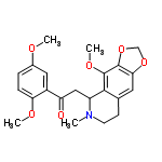 InChI=1/C22H25NO6/c1-23-8-7-13-9-19-21(29-12-28-19)22(27-4)20(13)16(23)11-17(24)15-10-14(25-2)5-6-18(15)26-3/h5-6,9-10,16H,7-8,11-12H2,1-4H3