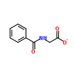 InChI=1/C9H9NO3/c11-8(12)6-10-9(13)7-4-2-1-3-5-7/h1-5H,6H2,(H,10,13)(H,11,12)/p-1