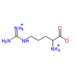 InChI=1/C6H14N4O2/c7-4(5(11)12)2-1-3-10-6(8)9/h4H,1-3,7H2,(H,11,12)(H4,8,9,10)/p+1