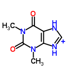 InChI=1/C7H8N4O2/c1-10-5-4(8-3-9-5)6(12)11(2)7(10)13/h3H,1-2H3,(H,8,9)/p+1