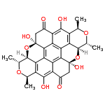 InChI=1/C30H26O10/c1-7-13-21-19-17-15(25(13)33)11(31)5-30(36)24(17)20-18-16(26(34)14-8(2)38-10(4)28(40-30)22(14)20)12(32)6-29(35,23(18)19)39-27(21)9(3)37-7/h7-10,27-28,33-36H,5-6H2,1-4H3/t7-,8-,9-,10-,27-,28-,29+,30+/m1/s1