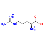 InChI=1/C6H14N4O2/c7-4(5(11)12)2-1-3-10-6(8)9/h4H,1-3,7H2,(H,11,12)(H4,8,9,10)/p+2/t4-/m0/s1