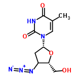 InChI=1/C10H13N5O4/c1-5-3-15(10(18)12-9(5)17)8-2-6(13-14-11)7(4-16)19-8/h3,6-8,16H,2,4H2,1H3,(H,12,17,18)/t6?,7-,8-/m1/s1