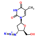 InChI=1/C10H13N5O4/c1-5-3-15(10(18)12-9(5)17)8-2-6(13-14-11)7(4-16)19-8/h3,6-8,16H,2,4H2,1H3,(H,12,17,18)/t6-,7+,8+/m1/s1