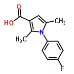 InChI=1/C13H12FNO2/c1-8-7-12(13(16)17)9(2)15(8)11-5-3-10(14)4-6-11/h3-7H,1-2H3,(H,16,17)