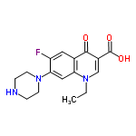 InChI=1/C16H18FN3O3/c1-2-19-9-11(16(22)23)15(21)10-7-12(17)14(8-13(10)19)20-5-3-18-4-6-20/h7-9,18H,2-6H2,1H3,(H,22,23)