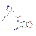 InChI=1/C15H13N5O3S/c1-2-3-20-8-17-19-15(20)24-7-14(21)18-11-5-13-12(22-9-23-13)4-10(11)6-16/h2,4-5,8H,1,3,7,9H2,(H,18,21)