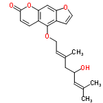 InChI=1/C21H22O5/c1-13(2)10-15(22)11-14(3)6-8-25-21-16-4-5-20(23)26-19(16)12-18-17(21)7-9-24-18/h4-7,9-10,12,15,22H,8,11H2,1-3H3/b14-6+