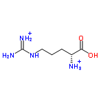 InChI=1/C6H14N4O2/c7-4(5(11)12)2-1-3-10-6(8)9/h4H,1-3,7H2,(H,11,12)(H4,8,9,10)/p+2/t4-/m1/s1