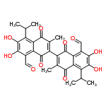 InChI=1/C30H26O10/c1-9(2)15-21-19(13(7-31)25(35)29(15)39)27(37)17(11(5)23(21)33)18-12(6)24(34)22-16(10(3)4)30(40)26(36)14(8-32)20(22)28(18)38/h7-10,35-36,39-40H,1-6H3