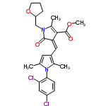 InChI=1/C25H26Cl2N2O4/c1-14-10-17(15(2)29(14)22-8-7-18(26)12-21(22)27)11-20-23(25(31)32-4)16(3)28(24(20)30)13-19-6-5-9-33-19/h7-8,10-12,19H,5-6,9,13H2,1-4H3/b20-11-