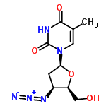 InChI=1/C10H13N5O4/c1-5-3-15(10(18)12-9(5)17)8-2-6(13-14-11)7(4-16)19-8/h3,6-8,16H,2,4H2,1H3,(H,12,17,18)/t6-,7-,8-/m0/s1