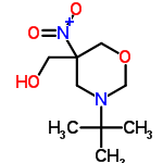 InChI=1/C9H18N2O4/c1-8(2,3)10-4-9(5-12,11(13)14)6-15-7-10/h12H,4-7H2,1-3H3