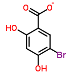 InChI=1/C7H5BrO4/c8-4-1-3(7(11)12)5(9)2-6(4)10/h1-2,9-10H,(H,11,12)/p-1