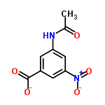 InChI=1/C9H8N2O5/c1-5(12)10-7-2-6(9(13)14)3-8(4-7)11(15)16/h2-4H,1H3,(H,10,12)(H,13,14)/p-1