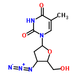 InChI=1/C10H13N5O4/c1-5-3-15(10(18)12-9(5)17)8-2-6(13-14-11)7(4-16)19-8/h3,6-8,16H,2,4H2,1H3,(H,12,17,18)