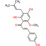 InChI=1/C21H22O5/c1-13(2)4-10-16-18(24)12-19(26-3)20(21(16)25)17(23)11-7-14-5-8-15(22)9-6-14/h4-9,11-12,22,24-25H,10H2,1-3H3/b11-7+