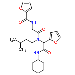 InChI=1/C24H33N3O5/c1-17(2)12-13-27(21(28)16-25-23(29)20-11-7-15-32-20)22(19-10-6-14-31-19)24(30)26-18-8-4-3-5-9-18/h6-7,10-11,14-15,17-18,22H,3-5,8-9,12-13,16H2,1-2H3,(H,25,29)(H,26,30)