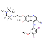 InChI=1/C26H29Cl2N5O3/c1-32-6-8-33(9-7-32)5-4-10-36-25-13-21-18(11-24(25)35-3)26(17(15-29)16-30-21)31-22-14-23(34-2)20(28)12-19(22)27/h11-14,16H,4-10H2,1-3H3,(H,30,31)/i6D2,7D2,8D2,9D2